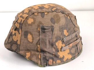 Waffen SS, Tarnbezug für einen Stahlhelm. Neuzeitliche Fertigung aus originalem Tarnmaterial