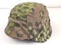 Waffen SS, Tarnbezug für einen Stahlhelm. Neuzeitliche Fertigung aus originalem Tarnmaterial