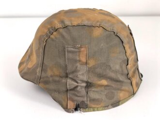 Waffen SS, Tarnbezug für einen Stahlhelm. Neuzeitliche Fertigung aus originalem Tarnmaterial