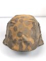 Waffen SS, Tarnbezug für einen Stahlhelm. Neuzeitliche Fertigung aus originalem Tarnmaterial