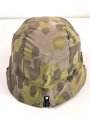 Waffen SS, Tarnbezug für einen Stahlhelm. Neuzeitliche Fertigung aus originalem Tarnmaterial