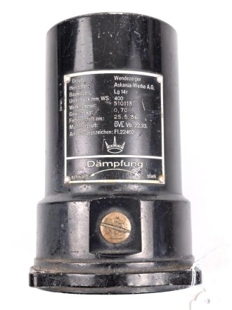 Luftwaffe Elektrischer Wendezeiger FL 22402, Verbaut unter anderem in BF109. Funktion nicht geprüft