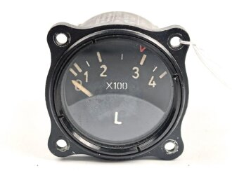 Luftwaffe, Vorratsanzeiger Kraftstoff 400 Liter, Fl 20723 für Me 109. Funktion nicht geprüft