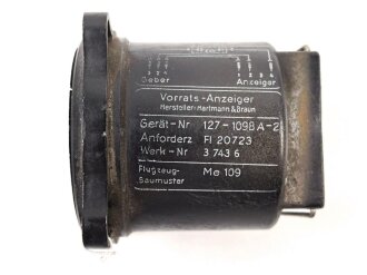 Luftwaffe, Vorratsanzeiger Kraftstoff 400 Liter, Fl 20723 für Me 109. Funktion nicht geprüft