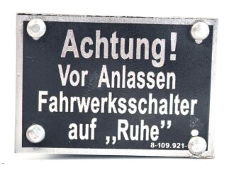 Luftwaffe, Fahrwerkschalterbeschriftung für Bf 109. Neuzeitliche Sammleranfertigung
