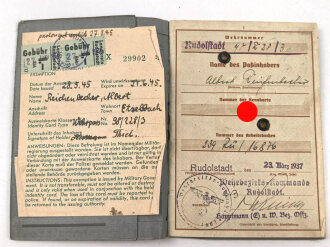 Wehrpaß für eine  Mann aus Rudolstadt, wenige...