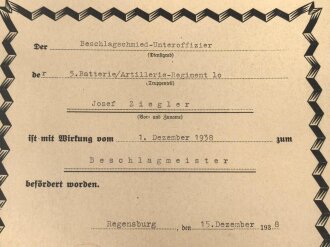 Gruppe Verleihungsurkunden Artilleristen und späteren Pioniers der Wehrmacht.
