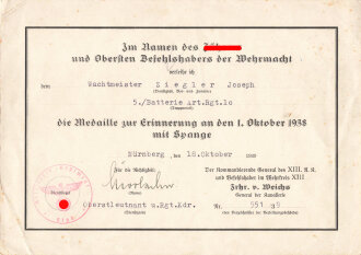 Gruppe Verleihungsurkunden Artilleristen und späteren Pioniers der Wehrmacht.