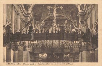 Ansichtskarte "Hildesheim - Dom, großer Kronleuchter im Mittelschiff(1100.)