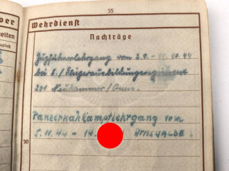 Wehrpaß Luftwaffe, eingestellt am 4.11.1935 bei Infanterie Regiment 6 St.Pölten.