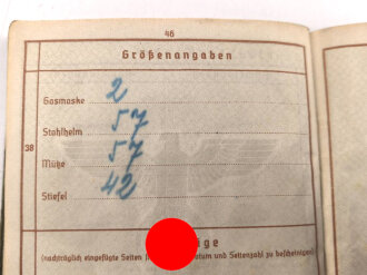 Wehrpaß Luftwaffe, eingestellt am 4.11.1935 bei Infanterie Regiment 6 St.Pölten.