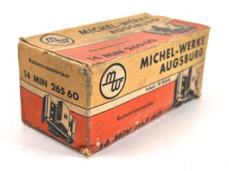 Me262, Waldwerk Kuno. 10 Stück Reihentrennstecker " 14 MIN 265 60" in originaler Umverpackung der " Michel-Werke Augsburg"