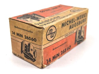 Me262, Waldwerk Kuno. 10 Stück Reihentrennstecker " 14 MIN 265 60" in originaler Umverpackung der " Michel-Werke Augsburg"