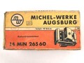 Me262, Waldwerk Kuno. 10 Stück Reihentrennstecker " 14 MIN 265 60" in originaler Umverpackung der " Michel-Werke Augsburg"