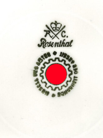 Deutsche Arbeitsfront, Kantinenporzellan kleine Schale, Hersteller Rosenthal, Durchmesser 17cm, gebraucht