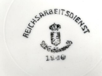 Reichsarbeitsdienst Heer, Kantinenporzellan kleine Schale, Hersteller Alt Schönwald 1940, Durchmesser 17cm, gebraucht
