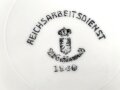 Reichsarbeitsdienst Heer, Kantinenporzellan kleine Schale, Hersteller Alt Schönwald 1940, Durchmesser 17cm, gebraucht