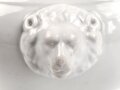 Heer, Kantinenporzellan große Terrine mit Löwenköpfen, Durchmesser etwa 24cm, Hersteller Johann Haviland Bavaria 1940. Gebraucht
