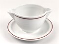 Deutsche Arbeitsfront, Kantinenporzellan Sauciere, Hersteller Rosenthal. Gesamtlänge 18cm, gebraucht