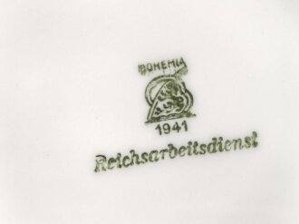 Reichsarbeitsdienst Heer, Kantinenporzellan Kaffeekanne, Hersteller Bohemia 1941, Höhe 18cm, gebraucht