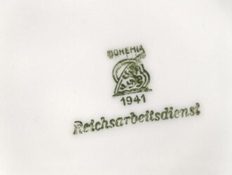 Reichsarbeitsdienst, Kantinenporzellan Kaffeekanne, Hersteller Bohemia 1941, Höhe 18cm, gebraucht