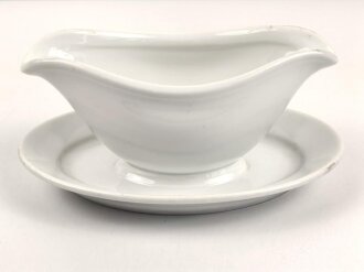 Reichsarbeitsdienst, Kantinenporzellan Sauciere, Hersteller Alt Schönwald 1938. Gesamtlänge 25cm, gebraucht