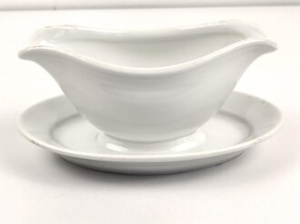 Reichsarbeitsdienst, Kantinenporzellan Sauciere, Hersteller Alt Schönwald 1938. Gesamtlänge 25cm, gebraucht