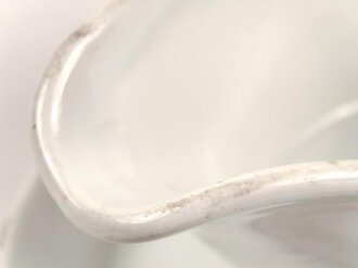 Reichsarbeitsdienst, Kantinenporzellan Sauciere, Hersteller Alt Schönwald 1938. Gesamtlänge 25cm, gebraucht