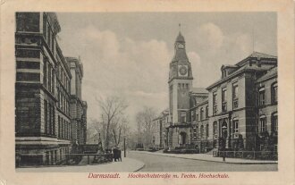 Ansichtskarte "Darmstadt Hochschulstraße mit...