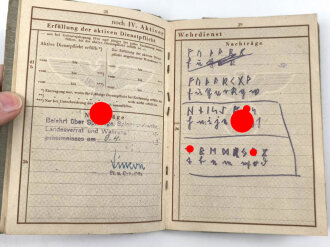 Soldbuch und Wehrpaß Heer, eingestellt am 5.4.1945