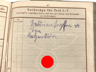 Soldbuch und Wehrpaß Heer, eingestellt am 5.4.1945