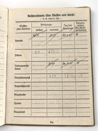 Soldbuch und Wehrpaß Heer, eingestellt am 5.4.1945