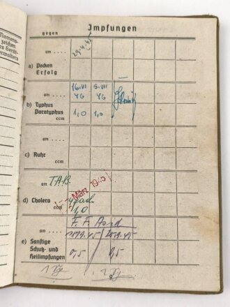 Soldbuch und Wehrpaß Heer, eingestellt am 5.4.1945