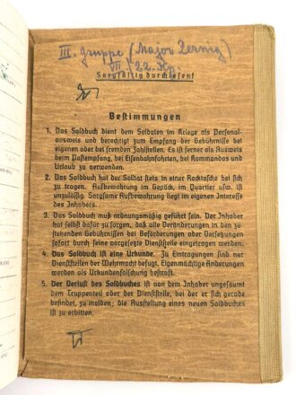 Soldbuch und Wehrpaß Heer, eingestellt am 5.4.1945