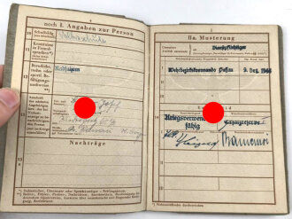 Soldbuch und Wehrpaß Heer, eingestellt am 5.4.1945