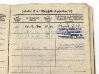 Soldbuch Kriegsmarine, ausgestellt 19. Mai 1941, Unvollständig, Wasserschaden, verliehene Ehrenzeichen leider nicht lesbar