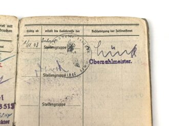 Soldbuch für einen Panzerjäger, eingetragene Pistole P38, Amerikanische Kriegsgefangenschaft Camp Wheeler, Georgia.