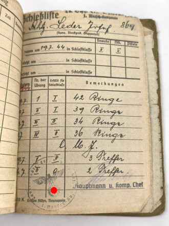 Soldbuch Heer, ausgestellt am 28. September 1943 bei Landes Schützen Ersatz und Ausbildungs Btl. 4.