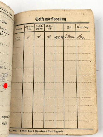 Soldbuch Heer, ausgestellt  am 15. Juli 1941 bei Infanterie Ersatz Batl. 17.