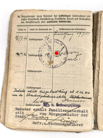Soldbuch Heer, ausgestellt  am 15. Juli 1941 bei Infanterie Ersatz Batl. 17.