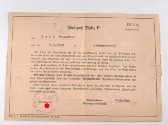 Soldbuch Heer, eingestellt am 27.9.39 bei Fahr Ersatz Schwadron 79.
