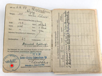 Soldbuch Heer, eingestellt am 27.9.39 bei Fahr Ersatz Schwadron 79.