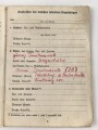 Soldbuch Kriegsmarine, ausgestellt am 6.12.1943. Ausgegebener Stahlhelm, Nachrichten Ersatz Abteilung 6, Flakausbildungskompanie Schillig, an 10.7.44 Unterseebootslehrdivision.