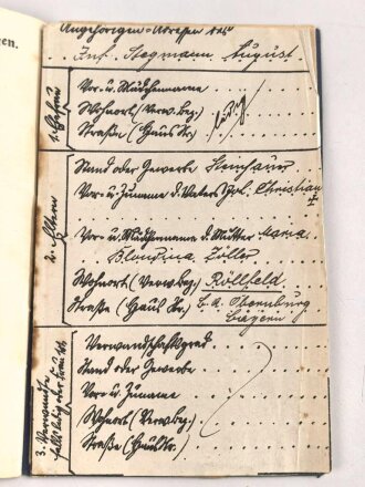 Bayern, Militärpaß eines Angehörigen im 17. Infanterie Regiment. Frankreichfeldzug, unter anderem Verdu, Höhe 344.  9.-14.10.16 Nahkampfmittelschule Lager Hammelburg.