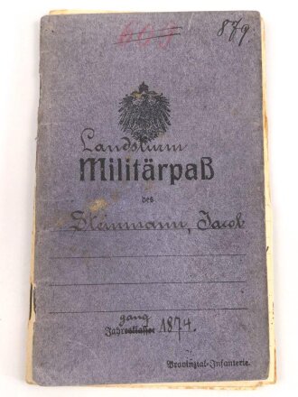 Hessen, Militärpaß eines Angehörigen im Landwehr Infanterie Regiment No. 118. Frankreichfeldzug,