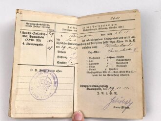 Hessen, Militärpaß eines Angehörigen im Landwehr Infanterie Regiment No. 118. Frankreichfeldzug,