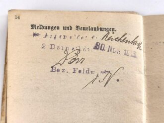 Hessen, Militärpaß eines Angehörigen im Landwehr Infanterie Regiment No. 118. Frankreichfeldzug,