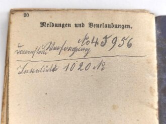 Hessen, Militärpaß eines Angehörigen im Landwehr Infanterie Regiment No. 118. Frankreichfeldzug,