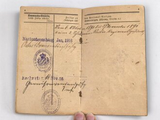 Bayern, Ersatzreservepaß ausgestellt am 9.7.1892 beim Bezirkskommando Passau