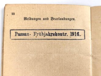 Bayern, Ersatzreservepaß ausgestellt am 9.7.1892 beim Bezirkskommando Passau